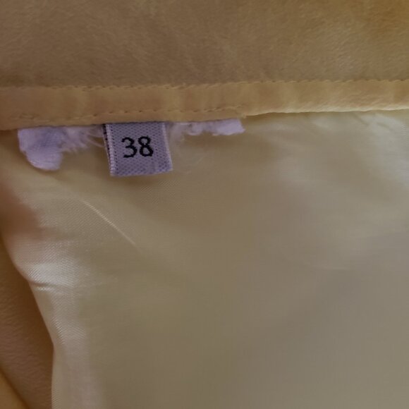 Acne Studios Mallory Dress Blue Yellow Silk Drape Front Keyhole Back 38 US 6 - Picture 7 of 10